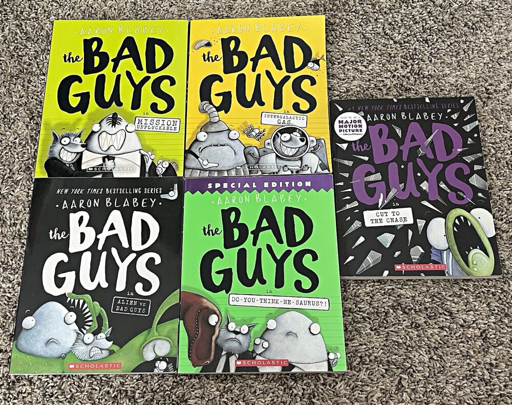 The Bad Guys Book Lot of 5 PB Aaron Blabey Scholastic Illustrated 2, 5, 6, 7, 13